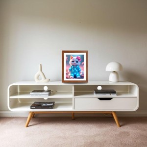 AI Funny Cute Kitty Cat Art Picture for Kids - 10x14 inches, Brown Color - Perfect Wall Decor for Children's Room