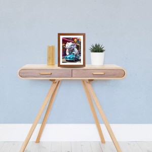 AI Funny Elephant Art Picture for Kids - 14x18 inches, Brown Color - Perfect Wall Decor for Children's Room