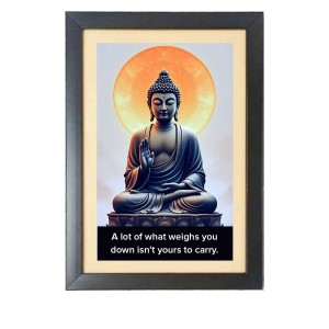 Buddha & His Famous Quote Photo Frame - Brown Frame, 11x15 Inches, Perfect for Office & Wall Decoration, Ideal Gift