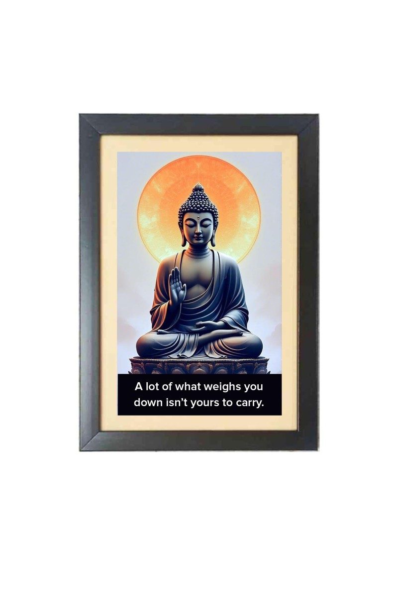 Buddha & His Famous Quote Photo Frame - Black Frame, 11x15 Inches, Perfect for Office & Wall Decoration, Ideal Gift