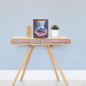 AI Funny Cute Cat Art Picture for Kids - 16x20 inches, Brown Color - Perfect Wall Decor for Children's Room AI Funny Cute Cat Art Picture for Kids - 16x20 inches, Brown Color - Perfect Wall Decor for Children's Room