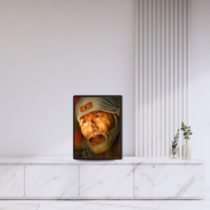 Sai Baba Laminated Photo - 5x7 Inches, Divine Blessings for Home & Office and Temple Decoration