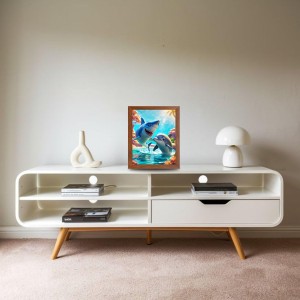 AI Funny Dolphin Fish Art Picture for Kids - 10x14 inches, Brown Color - Perfect Wall Decor for Children's Room AI Funny Dolphin Fish Art Picture for Kids - 10x14 inches, Brown Color - Perfect Wall Decor for Children's Room