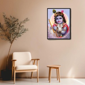 Baby Krishna Laminated Photo - 13x15 Inches, Divine Blessings for Home & Office and Temple Decoration Baby Krishna Laminated Photo - 13x15 Inches, Divine Blessings for Home & Office and Temple Decoration