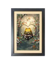 The lovely romantic birds Black Photo Frame Funny Animal and Bird Cartoon Art
