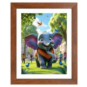 AI Funny Cute Elephant Art Picture for Kids - 10x14 inches, Brown Color - Perfect Wall Decor for Children's Room AI Funny Cute Elephant Art Picture for Kids - 10x14 inches, Brown Color - Perfect Wall Decor for Children's Room