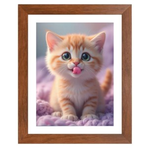 AI Funny Cute Cat Art Picture for Kids - 10x14 inches, Brown Color - Perfect Wall Decor for Children's Room AI Funny Cute Cat Art Picture for Kids - 10x14 inches, Brown Color - Perfect Wall Decor for Children's Room