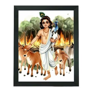 Hitech Sales Bhagwan Krishna Polystyrene Photo Frame for Pooja Room, Temple Decor, Home Decoration and Gifting (Wall and Tabletop, Rectangular, Printed Photo, 7.12 x 9.12 inches Frame, Black) Hitech Sales Bhagwan Krishna Polystyrene Photo Frame for Pooja Room, Temple Decor, Home Decoration and Gifting (Wall and Tabletop, Rectangular, Printed Photo, 7.12 x 9.12 inches Frame, Black)