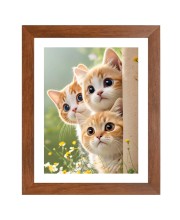AI Funny Cute Cat Art Picture for Kids - 10x14 inches, Brown Color - Perfect Wall Decor for Children's Room