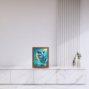AI Funny Dolphin Fish Art Picture for Kids - 10x14 inches, Brown Color - Perfect Wall Decor for Children's Room AI Funny Dolphin Fish Art Picture for Kids - 10x14 inches, Brown Color - Perfect Wall Decor for Children's Room