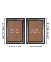 Set of 2 Black Photo Frames for Wall & Table Décor – Sleek Modern Empty Picture Frames for Home & Office, Display Portrait or Landscape Orientation