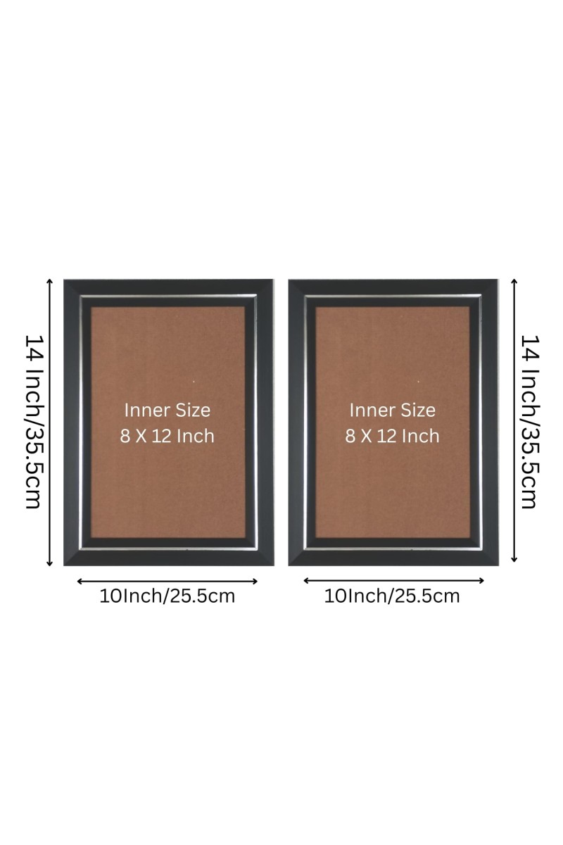Set of 2 Black Photo Frames for Wall & Table Décor – Sleek Modern Empty Picture Frames for Home & Office, Display Portrait or Landscape Orientation