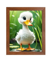 AI Funny Cute Duck Art Picture for Kids - 14x18 inches, Brown Color - Perfect Wall Decor for Children's Room