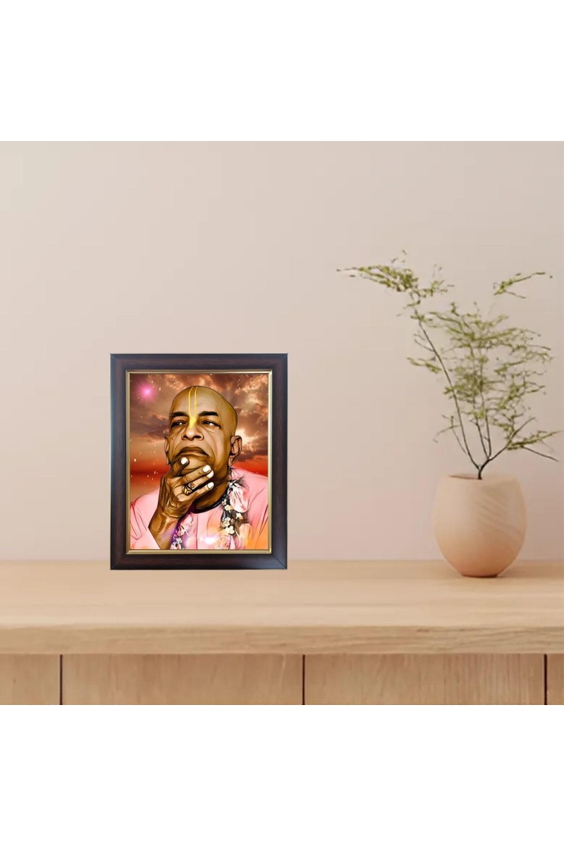 Hitech Sales Bhaktibedanta Swami Prabhupada Photo Frame for Pooja Room, Temple Decor, Home Decoration and Gift