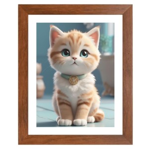 AI Funny Cute Cat Art Picture for Kids - 10x14 inches, Brown Color - Perfect Wall Decor for Children's Room AI Funny Cute Cat Art Picture for Kids - 10x14 inches, Brown Color - Perfect Wall Decor for Children's Room