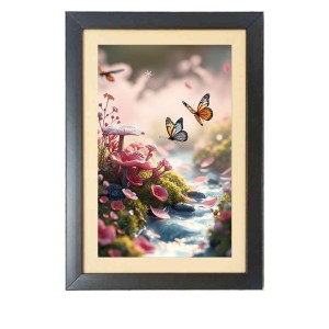 The beautiful butterfly fluttered near the flowers Photo Frame Funny Animal and Bird Cartoon Art, Black color, 17x21 Inch The beautiful butterfly fluttered near the flowers Photo Frame Funny Animal and Bird Cartoon Art, Black color, 17x21 Inch