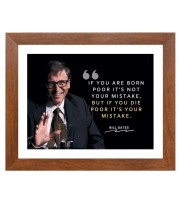 Bill Gates & Famous Quote Brown Frame, 18x22InchesInspirational Wall Art for Office, Home DecorIdeal Spiritual Gift