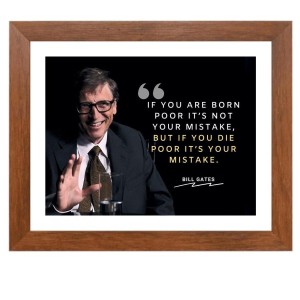 Bill Gates & Famous Quote Brown Frame, 12x16InchesInspirational Wall Art for Office, Home DecorIdeal Spiritual Gift Bill Gates & Famous Quote Brown Frame, 12x16InchesInspirational Wall Art for Office, Home DecorIdeal Spiritual Gift