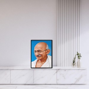 Mahatma Gandhi Laminated Photo (11x13 Inches Without glass) Divine Blessings for Table and Walls,Home & Office and Temple Decoration
