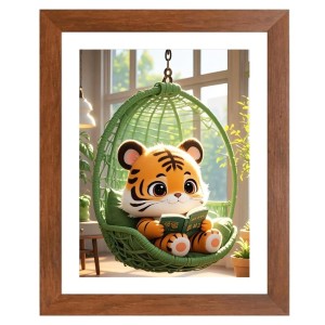 AI Funny Cute Baby Tiger Art Picture for Kids - 12x16 inches, Brown Color - Perfect Wall Decor for Children's Room AI Funny Cute Baby Tiger Art Picture for Kids - 12x16 inches, Brown Color - Perfect Wall Decor for Children's Room