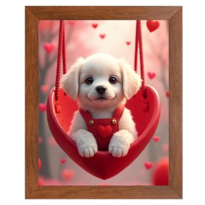 AI Funny Cute Dog Art Picture for Kids - 16x20 inches, Brown Color - Perfect Wall Decor for Children's Room
