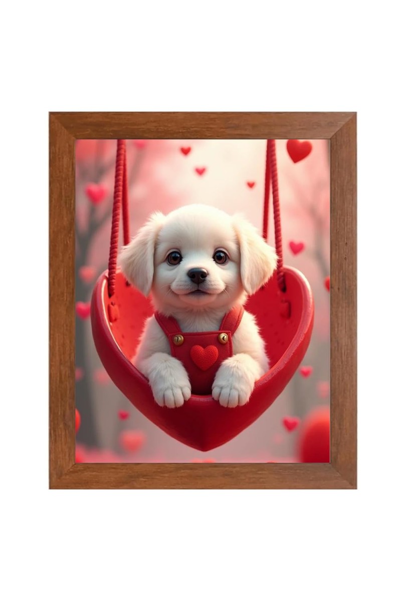 AI Funny Cute Dog Art Picture for Kids - 16x20 inches, Brown Color - Perfect Wall Decor for Children's Room