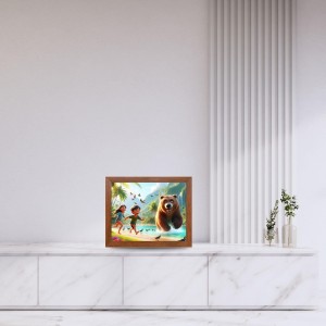 AI Funny Polar bear with kid Art Picture for Kids - 16x20 inches, Brown Color - Perfect Wall Decor for Children's Room AI Funny Polar bear with kid Art Picture for Kids - 16x20 inches, Brown Color - Perfect Wall Decor for Children's Room