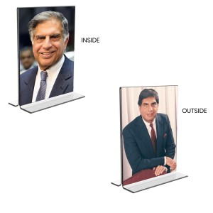 Sri Ratan Tata Acrylic T-Style Photo Stand - 11x13 Inches, Compact and Stylish Spiritual Display, easily change 2 photos (Pack of 1) Sri Ratan Tata Acrylic T-Style Photo Stand - 11x13 Inches, Compact and Stylish Spiritual Display, easily change 2 photos (Pack of 1)