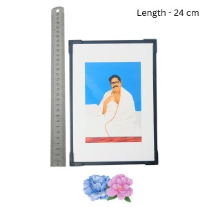 Hitech Sales Barda Wooden Laminated Photo Frame with Stand for Pooja Room, Temple, Home Decor, Gift (Wallmount and Tabletop, 24 x 17 cm)