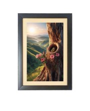 The cute bird Photo Frame Funny Animal and Bird Cartoon Art, Black color, 13x17 Inch