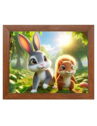 AI Funny Cute Squirrel Art Picture for Kids - 16x20 inches, Brown Color - Perfect Wall Decor for Children's Room