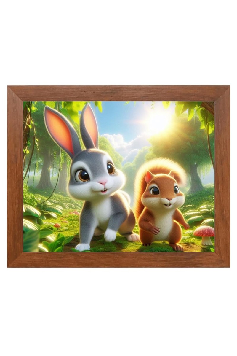 AI Funny Cute Squirrel Art Picture for Kids - 16x20 inches, Brown Color - Perfect Wall Decor for Children's Room