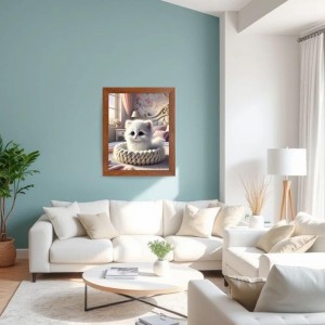AI Funny Cute Cat Art Picture for Kids - 10x14 inches, Brown Color - Perfect Wall Decor for Children's Room AI Funny Cute Cat Art Picture for Kids - 10x14 inches, Brown Color - Perfect Wall Decor for Children's Room