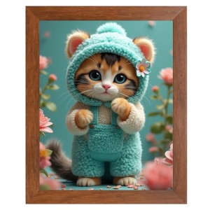 AI Funny Cute Kitty Cat Art Picture for Kids - 10x14 inches, Brown Color - Perfect Wall Decor for Children's Room AI Funny Cute Kitty Cat Art Picture for Kids - 10x14 inches, Brown Color - Perfect Wall Decor for Children's Room