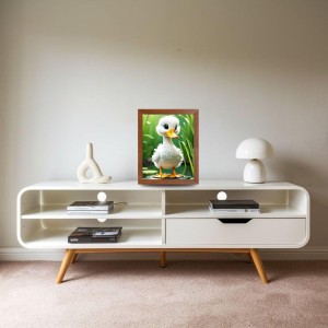 AI Funny Cute Duck Art Picture for Kids - 10x14 inches, Brown Color - Perfect Wall Decor for Children's Room