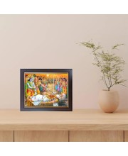 Hitech Sales Bhiswma Pitamaha (Mahabharat) Photo Frame for Pooja Room, Temple Decor, Home Decoration and Gift (Wall and Tabletop, Rectangular, Polystyrene Frame, Printed Photo, 24 x 29 cm, Black)