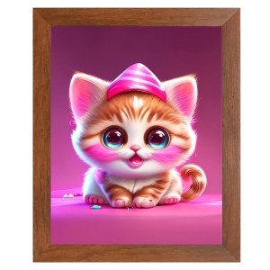 AI Funny Cute Kitty Cat Art Picture for Kids - 10x14 inches, Brown Color - Perfect Wall Decor for Children's Room AI Funny Cute Kitty Cat Art Picture for Kids - 10x14 inches, Brown Color - Perfect Wall Decor for Children's Room