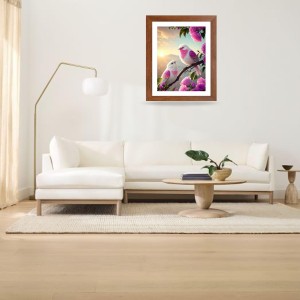 AI Funny Cute Birds Art Picture for Kids - 10x14 inches, Brown Color - Perfect Wall Decor for Children's Room