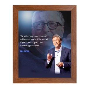 Bill Gates & Famous Quote Brown Frame, 14x18InchesInspirational Wall Art for Office, Home DecorIdeal Spiritual Gift Bill Gates & Famous Quote Brown Frame, 14x18InchesInspirational Wall Art for Office, Home DecorIdeal Spiritual Gift