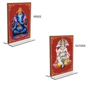 Sri Ganesh & Panchmukhi Hanuman Acrylic T-Style Photo Stand, Compact and Stylish Spiritual Display, easily change 2 photos (Pack of 1) Sri Ganesh & Panchmukhi Hanuman Acrylic T-Style Photo Stand, Compact and Stylish Spiritual Display, easily change 2 photos (Pack of 1)