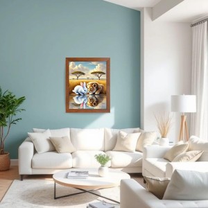 AI Funny Lion with Squirrel Art Picture for Kids - 12x16 inches, Brown Color - Perfect Wall Decor for Children's Room AI Funny Lion with Squirrel Art Picture for Kids - 12x16 inches, Brown Color - Perfect Wall Decor for Children's Room