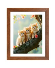 AI Funny Cute Cat Art Picture for Kids - 10x14 inches, Brown Color - Perfect Wall Decor for Children's Room