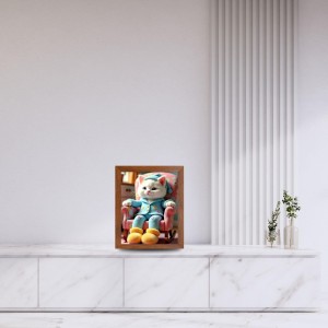 AI Funny Cute Cat Art Picture for Kids - 10x14 inches, Brown Color - Perfect Wall Decor for Children's Room AI Funny Cute Cat Art Picture for Kids - 10x14 inches, Brown Color - Perfect Wall Decor for Children's Room