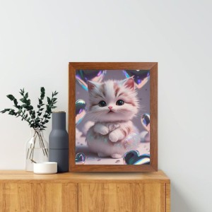 AI Funny Cute Cat Art Picture for Kids - 10x14 inches, Brown Color - Perfect Wall Decor for Children's Room AI Funny Cute Cat Art Picture for Kids - 10x14 inches, Brown Color - Perfect Wall Decor for Children's Room