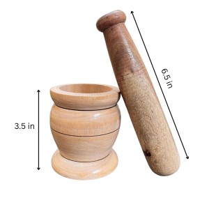 Wooden Mortar and Pestle Set (Ohkli Musal/Hamal Dista/Kharal/Khalbatta) 3.5X6.5 Inch – Handcrafted Grinder for Spices & Herbs – Traditional Kitchen Tool for Mixing and Grinding Wooden Mortar and Pestle Set (Ohkli Musal/Hamal Dista/Kharal/Khalbatta) 3.5X6.5 Inch – Handcrafted Grinder for Spices & Herbs – Traditional Kitchen Tool for Mixing and Grinding