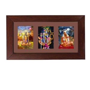 Sri Bhaktisiddhanta Sarasvati, Sri Krishna and Sri Swami Prabhupada Color Photo Frame - 5x7 Inch, Elegant Religious Home & Temple Decor Sri Bhaktisiddhanta Sarasvati, Sri Krishna and Sri Swami Prabhupada Color Photo Frame - 5x7 Inch, Elegant Religious Home & Temple Decor
