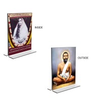 Sri Ramakrishna Paramhansa & Sarada Debi Acrylic T-Style Photo Stand - 7x9 Inches, Compact and Stylish Spiritual Display, easily change 2 photos (Pack of 1)