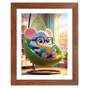 AI Funny Cartoon mouse Art Picture for Kids - 18x22 inches, Brown Color - Perfect Wall Decor for Children's Room AI Funny Cartoon mouse Art Picture for Kids - 18x22 inches, Brown Color - Perfect Wall Decor for Children's Room