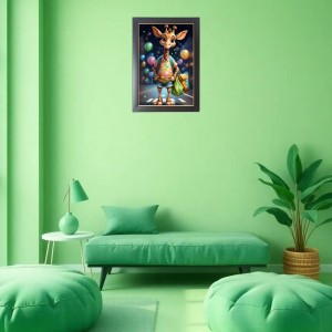 Well dressed cartoon animal Black Photo Frame Funny Animal and Bird Cartoon Art