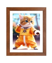 AI Funny Cute Cat Art Picture for Kids - 10x14 inches, Brown Color - Perfect Wall Decor for Children's Room AI Funny Cute Cat Art Picture for Kids - 10x14 inches, Brown Color - Perfect Wall Decor for Children's Room